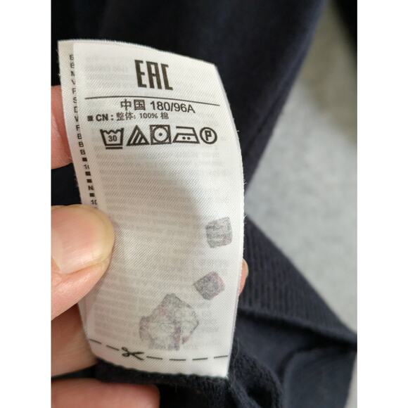 GAP Crewneck Sweater Men's Medium Blue Color Block Long Sleeves Knitted Pullover - Picture 6 of 8